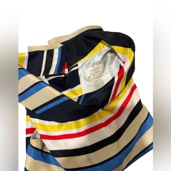 KATE SPADE - live colorfully 100% Silk Stripe Sleveless Cowl Tank Top Size 4 - Picture 9 of 10